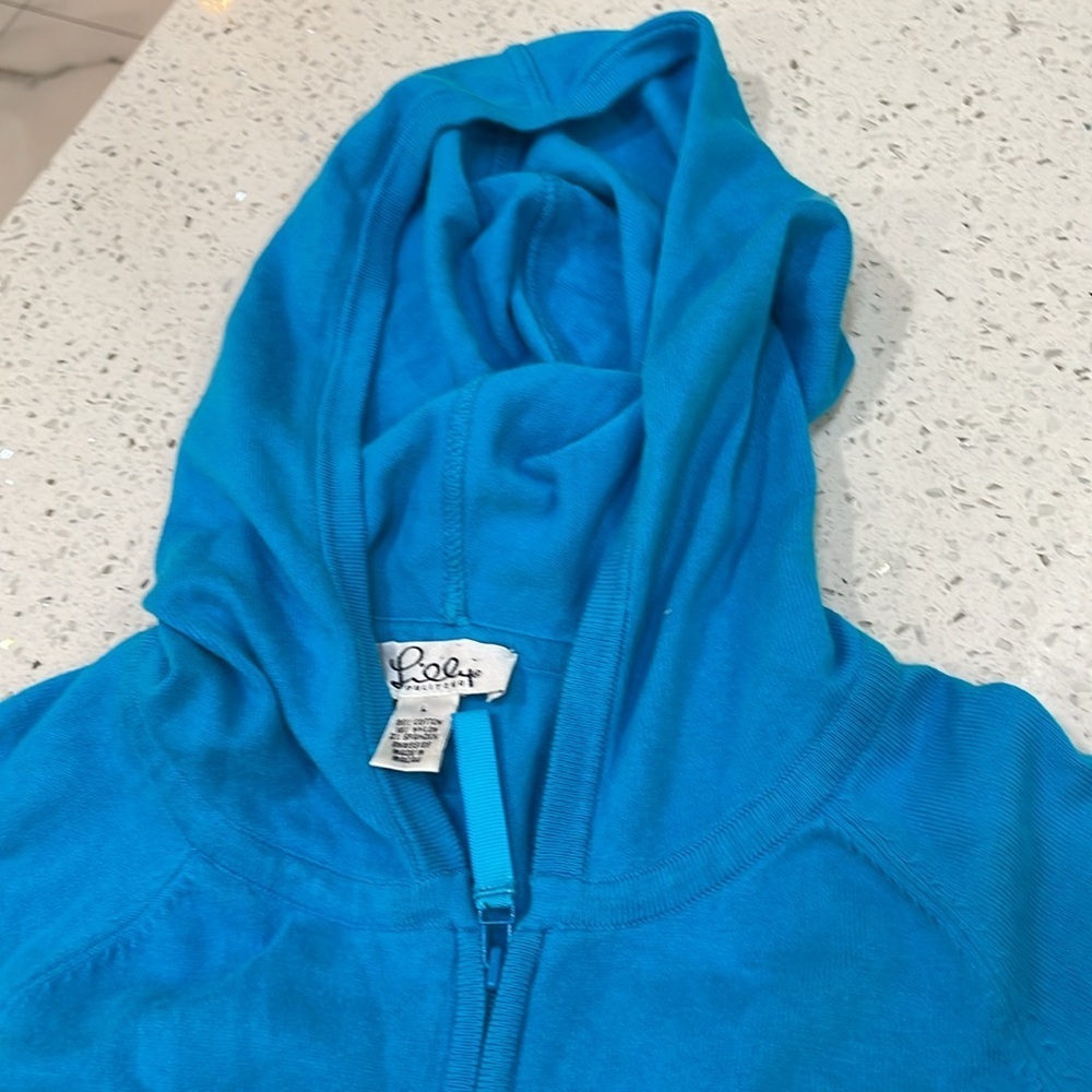 Lilly Pulitzer vintage blue Zip Up Hoodie size large - Picture 2 of 3